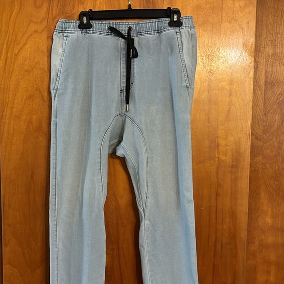 Zanerobe drop crotch jogger faded stretch denim pant - Picture 7 of 9